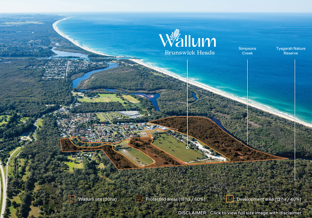 Wallum aerial showing residential development area and the area to save or protect